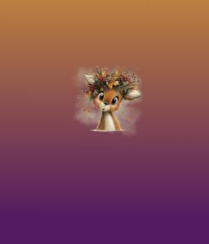 HalloAutumn Panel Reh orange-lila – BIO French Terry