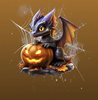 HalloAutumn Panel Drache – BIO French Terry