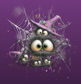 HalloAutumn Panel Spinne lila – BIO French Terry