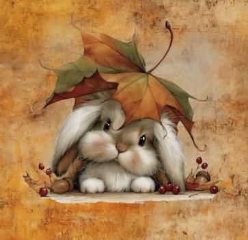 HalloAutumn Panel Hase orange – BIO French Terry