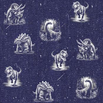 Gratismeter - Allover Denim - Dinos blaulila - AB 60€ WARENWERT