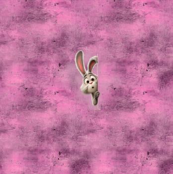 Preview: Guck Guck 2026 - Panelbild Hase rosa - BIO French Terry