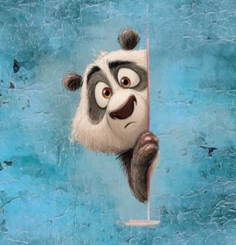 Guck Guck 2026 - Panelbild Panda blau - BIO French Terry