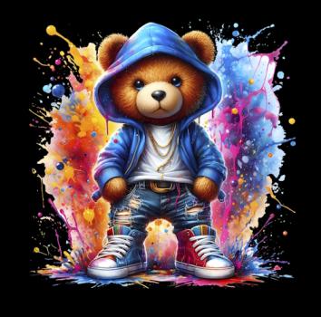 Print - Panelbild Teddy 70cm - BIO French Terry
