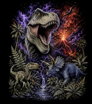 Wild - Panelbild Dinos 70cm - BIO French Terry