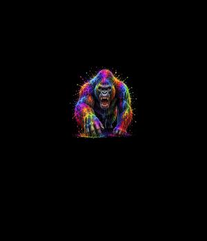 Preview: Wild Und Bunt - Panelbild Gorilla 70cm - BIO French Terry