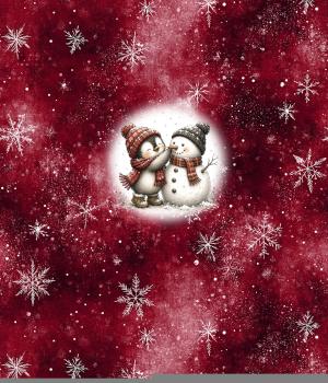 Preview: Winter Panel Pinguin und Schneemann - BIO French Terry