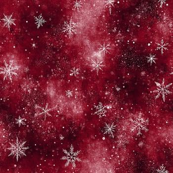 Winter Schneeflocken rot - Überbreite BIO French Terry