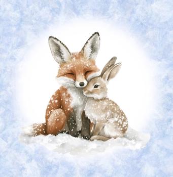 Winter Panel Fuchs und Hase - BIO French Terry