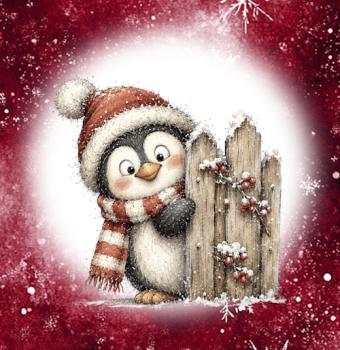 Winter Panel Pinguin - BIO French Terry