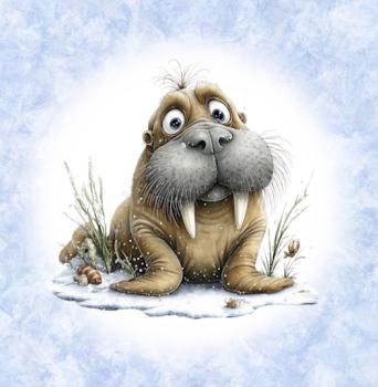 Winter Panel Walross - BIO French Terry