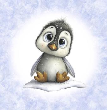 Winter Panel Pinguin - BIO French Terry