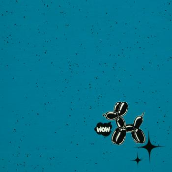 Preview: VORBESTELLUNG - Panel Shit Happens türkis by Thorsten Berger - French Terry, Swafing