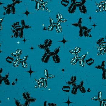 VORBESTELLUNG - Allover Shit Happens türkis by Thorsten Berger - French Terry, Swafing