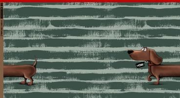 Preview: VORBESTELLUNG - Panel Dachshund Berny grün by Thorsten Berger - French Terry, Swafing