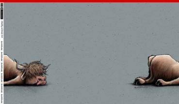 Preview: Swafing Thorsten Berger Panel Cheeky Animals 2.0 unMOOtivated grau