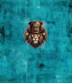Preview: Steampunk Löwe Panel – BIO French Terry