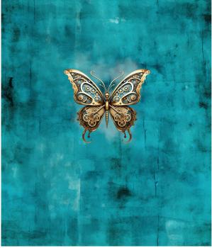 Preview: Steampunk Schmetterling Panel – BIO French Terry