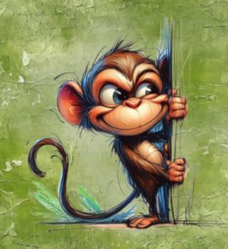 Guck Guck Affe Panel – BIO French Terry