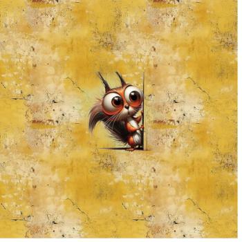 Preview: Guck Guck Eichhörnchen Panel – BIO French Terry