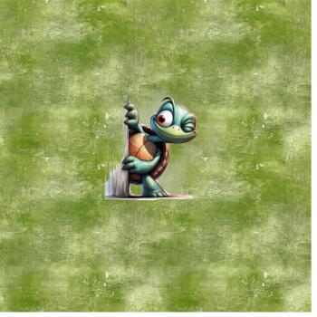 Preview: Guck Guck Schildkröte Panel – BIO French Terry
