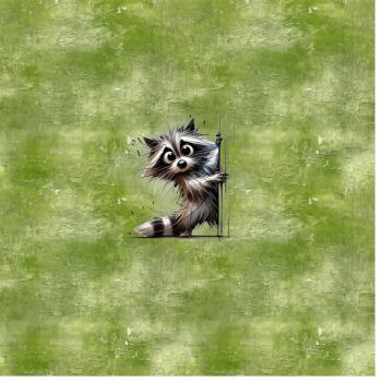 Preview: Guck Guck Waschbär Panel – BIO French Terry