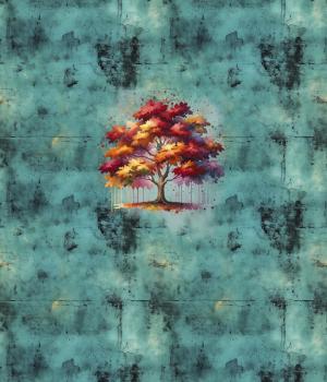 Hello Autumn - Panelbild Baum 70cm - BIO French Terry