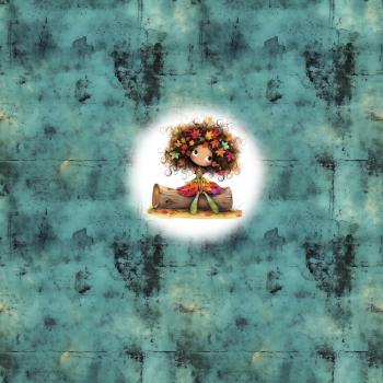 Hello Autumn - Panelbild Herbstmädchen - BIO French Terry