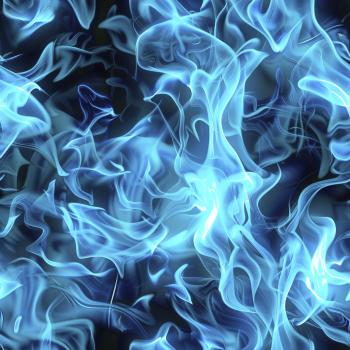 On Fire - Flammen blau - Überbreite BIO French Terry