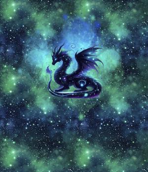 Preview: Galaxy Drache Panel – BIO French Terry