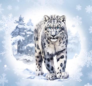 Hello Winter - Schneeleopard 70cm - BIO French Terry