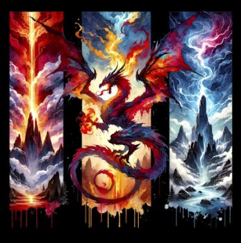 Print - Drache 70cm - BIO French Terry