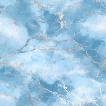 Print Kombistoff Eisblau French Terry