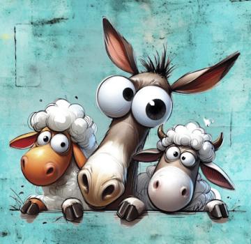 What?! - Esel und Schafe - BIO French Terry