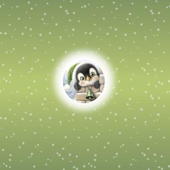 Preview: It's cold outside - Pinguin grün - BIO French Terry