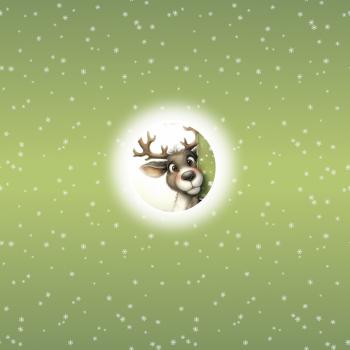 Preview: It's cold outside - Rentier grün - BIO French Terry