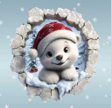 It's cold outside - Eisbär blau - BIO French Terry