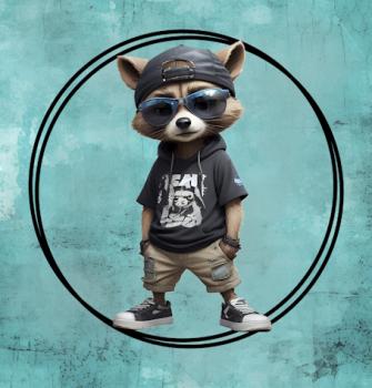 Streetwear - Waschbär 70cm - BIO French Terry