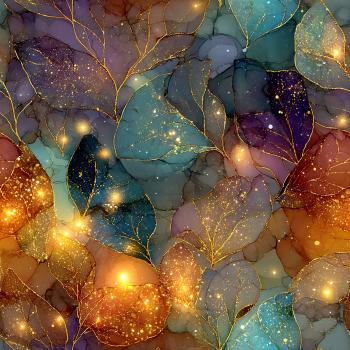 Fairytale - Blätter - Überbreite BIO French Terry