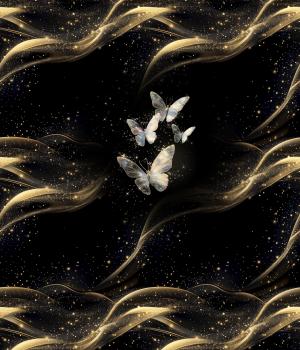 Preview: Fairytale - Schmetterlinge 70cm - BIO French Terry