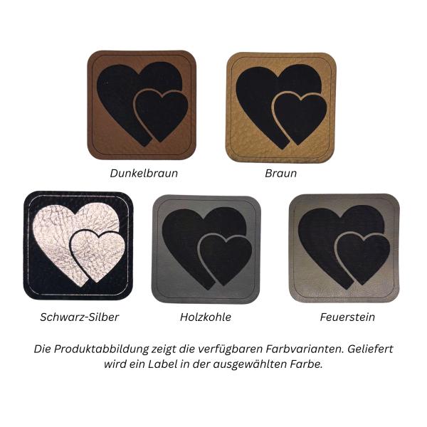 Kunstleder Label Herzen
