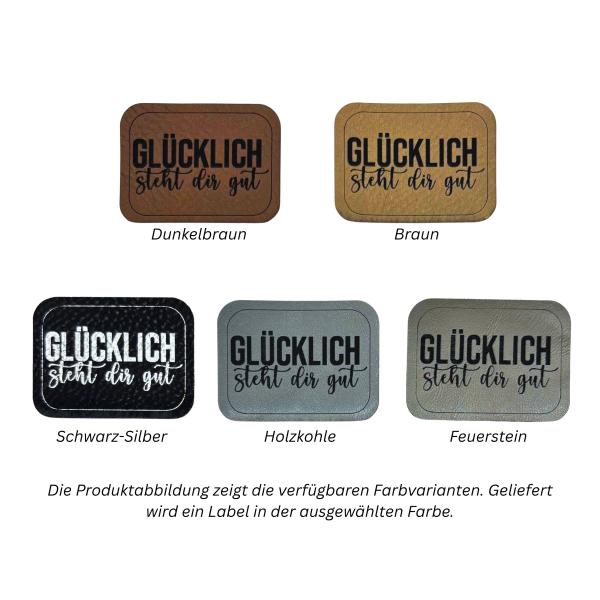 Kunstleder Label Glücklich steht dir gut
