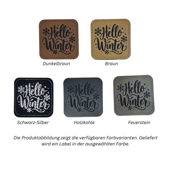 Kunstleder Label Hello Winer