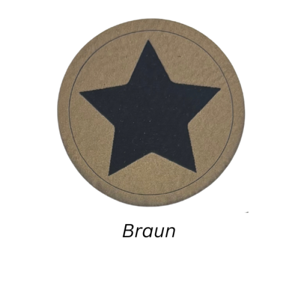 Kunstleder Label Stern Braun