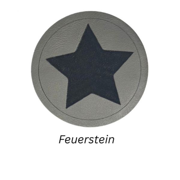 Kunstleder Label Stern Feuerstein