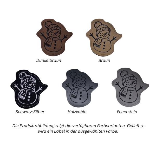 Kunstleder Patch Schneemann