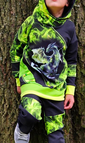 Drache Grün Panel – BIO French Terry