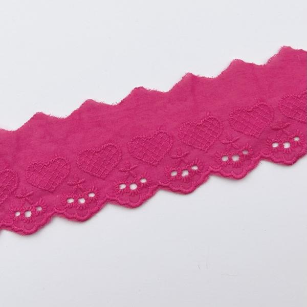 Wäschespitze Herzen fuchsia 50mm