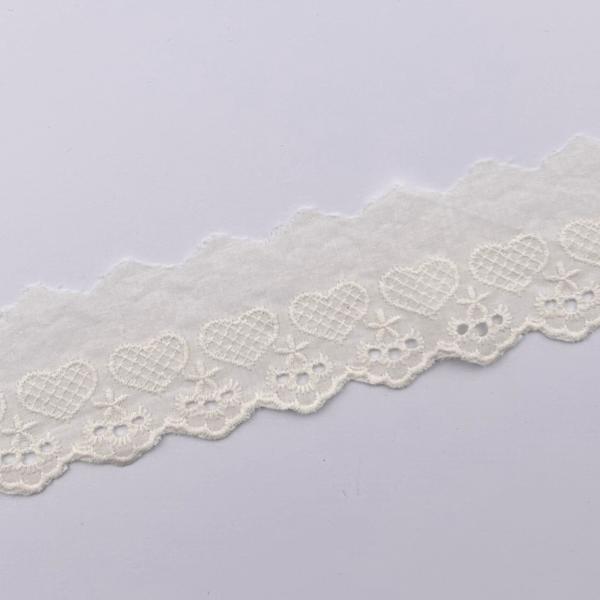 Wäschespitze Herzen creme 50mm