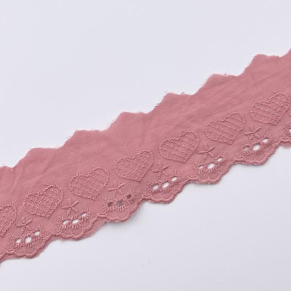 Wäschespitze Herzen altrosa 50mm